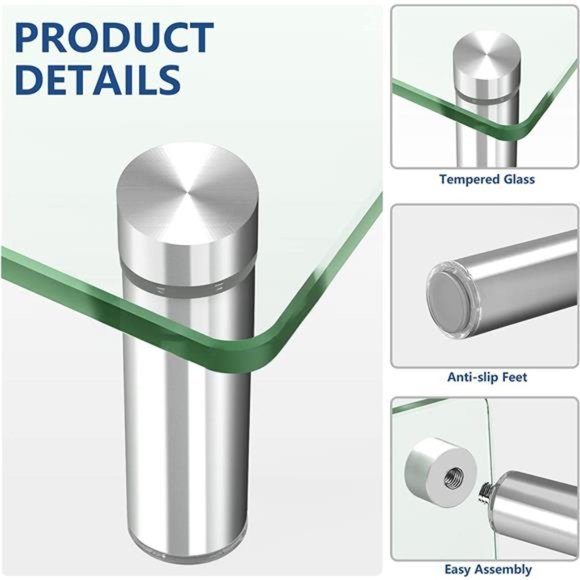 Dual Glass Monitor Stand Riser, 2 Pack Computer Monitor Riser - Picture 3 of 6